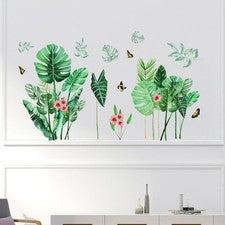 1 Pieza Pegatina de Pared Decoración Hoja Verde Papel Pintado Creativo Hoja de Plátano Decoración de Pared