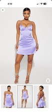 Minivestido de satén púrpura para mujer 