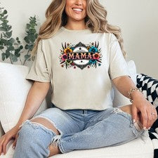Camiseta hilada en anillo para mamá estilo tatuaje floral regalo para mamá para ella