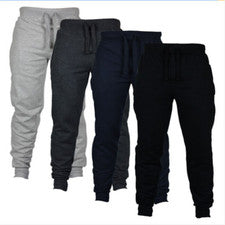 Pantalones ajustados elásticos cintura color liso informales fitness moda deportes tendencia para hombre