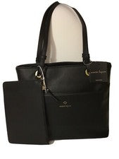 Nuevo Bolso de Mano Nanette Lepore Mujer Negro con Bolso Dorado y Negro