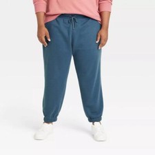 Pantalones de chándal cónicos de ajuste estándar para hombre azul oscuro LT mezcla de algodón cintura elástica