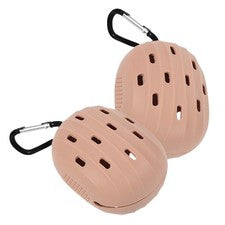 Estuche con soporte de esponja de maquillaje de 2 piezas de viaje de silicona en polvo soplo belleza