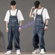 Mono de mezclilla estilo japonés para hombre Pantalones de mezclilla Pantalones con tirantes Babero Pantalones Moda