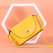 Moda Bolso de Hombro para Mujer Bandolera Cuero PU Teléfono Cartera Bolso Amarillo