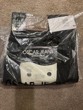 Pantalones de mezclilla para hombre Oscar estilo original seleccionado CA999 negros talla 36x30