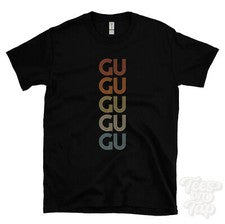CAMISETA GU ESTILO RETRO REPETIDA Hombre y Mujer Novedad Genial Nombre Regalo