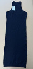 Vestido midi halter elástico negro pequeño 525 America para mujer nuevo