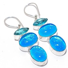 Pendiente de joyería de plata esterlina 925 con piedras preciosas de...