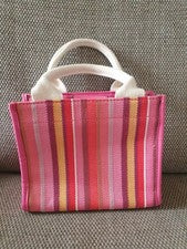 Mini Bolso de Mano Viral M&S Nuevo sin Etiquetas Rayas Rosa Beige Micro Vacaciones de Verano Lindo