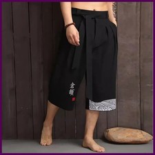 Kimono Japonés Pantalones Tradicionales Hombres Ropa Asiática Pantalón de Baño Informal Suelto Hombre