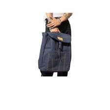 Mochila vaquera Jean Paul Gaultier Pour Vous azul índigo vintage con hebilla solapa