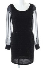 Yessica Freizeitkleid Damen Langarmkleid Schwarz Größe 36 Elegant Komfortabel