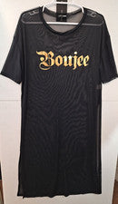 Top/vestido/cubierta de baño Boujee High Key malla negra nueva con etiquetas para mujer mediana moda Nova