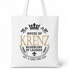 Bolso de Mano House Of KRENZ Nombre Familiar Blanco Regalo de Cumpleaños