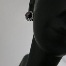 Pendientes 12mm con Cuentas Reales 7,5mm Tahití Negro Plata 925 Unisex EXCELENTE