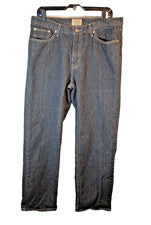 Pantalones de mezclilla rojos camel desteñidos negros lavados de pierna recta estilo 8913 para hombre talla 34x32 nuevos