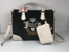 Bolso Cartera Juicy Couture Velour Heritage Negro Regaliz/Ángel Nuevo con Etiquetas