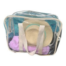 Bolso de Mano PVC Transparente para Mujer Verano Capacidad Bolso de Hombro Plástico Playa9584