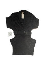 Vestido envolvente negro con cinturón Fashion Magazine para mujer talla M