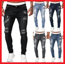 Pantalones Para Hombres De Vestir Elegante Moda Pantalón Vaquero Jeans Rasgados
