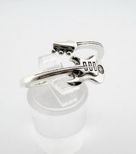 Anillo Ajustable Guitarra Músico Músico Redimensionable Genuino Plata de Ley 925 💖