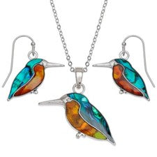 Colgante y pendientes martines pescadores joyería moda marea
