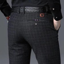 Pantalones Elegantes Para Hombre Ropa De Vestir Formal De Algodón Moda Negocios