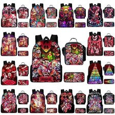 Hazbin Hotel Mochila 3D Niño Bolso Escolar Bolsa de Almuerzo Estuche para Lápices Mochila de Viaje Reino Unido
