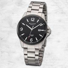 Regent Titanio Reloj de los Hombres Pulsera Cuarzo Gris Titan-Uhren URF1298