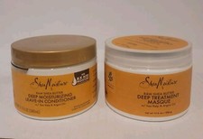 Acondicionador sin enjuague hidratante profundo de manteca de karité cruda + mascarilla de tratamiento profundo