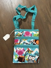 Bolso Bandolera Mujer Búhos Búho Bolso Turquesa Estampado Chevron