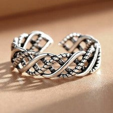 Anillo ajustable de moda vintage de plata de ley 925 para mujeres niñas joyas Reino Unido