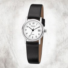 Regent Reloj Pulsera De Cuero Para Dama F-827 Cuarzo Negro URF827