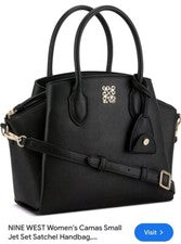 Bolso Bandolera Nine West Camas Negro Dorado 13x9x3" Nuevo