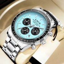 Nuevo reloj pulsera deportivo cronógrafo luminoso impermeable de cuarzo para hombre de lujo