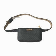 Michael Kors Mujer Negro Monograma Cinturón/Bolso Bandolera Talla S/M Nuevo con Etiquetas