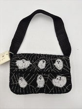 Bolso de Hombro Sol Mer Negro Con Cuentas Blanco Fantasma Telaraña ASO Tik Tok Halloween