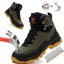 Zapatos para techos Botas de seguridad impermeables Hombres Botas de trabajo con puntera de acero indestructibles
