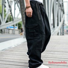 Hombres Pantalones Sueltos Pantalones Sueltos Hip Hop Bolsillo Baile Informal Talla Grande Moda Carga