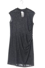 Vestido de cóctel Laura Torelli negro plata brillo línea A talla 40
