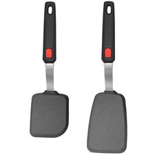 Paquete de 2 espátulas de silicona giratorias, juego de espátulas de cocina resistentes al calor 600 ° F para no