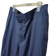 Pantalones de vestir Haggar para hombre talla 38x32 color azul marino frente plano. Nuevo
