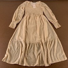 Vestido midi de punto suizo con cuello en V beige pequeño de marca de moda para mujer nuevo con etiquetas