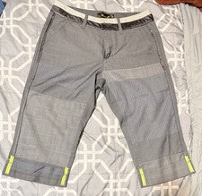 SML Moda Etiqueta Para Hombre Gris Informal Pantalones Rectos Contraste Costura Botón 32
