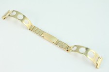 Correa de reloj años 60, 70 15 mm acero inoxidable correa de joyería oro pl. Calidad superior