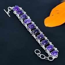 Pulsera de joyería de plata esterlina 925 hecha a mano con piedras preciosas ...