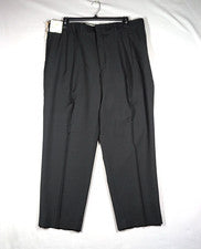 Pantalones Savane Negros 42x30 Tinte Profundo Plisados Sin Arrugas Sin Desvanecimiento Clásicos Trabajo Viaje