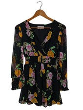 Vestido de verano ONLY estampado floral talla 34 negro elegante vintage