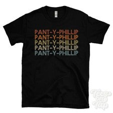 CAMISETA PANT-Y-PHILLIP ESTILO RETRO REPETIDO para hombre y mujer Reino Unido topónimo regalo